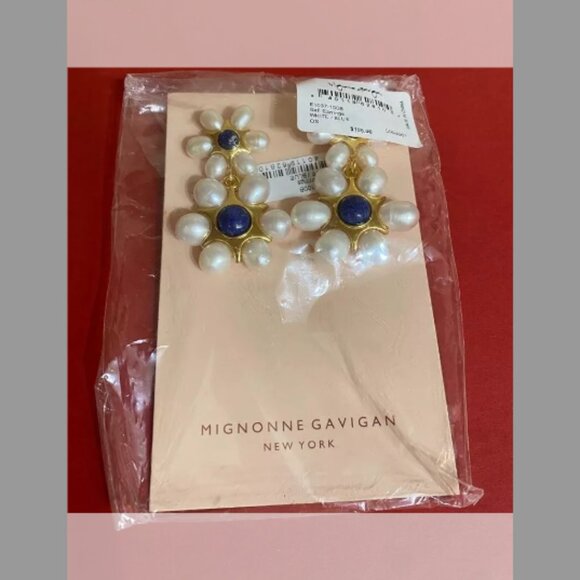 Mignonne Gavigan Safi Drop Earrings, White/Blue - Picture 6 of 6